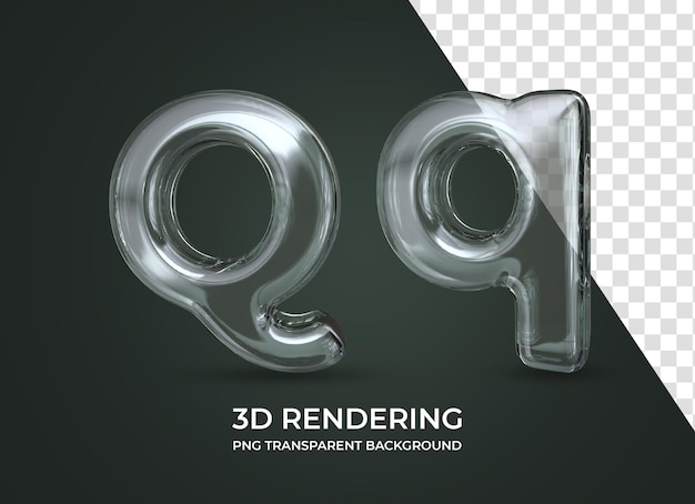 Letra Q Representación 3d aislado fondo transparente