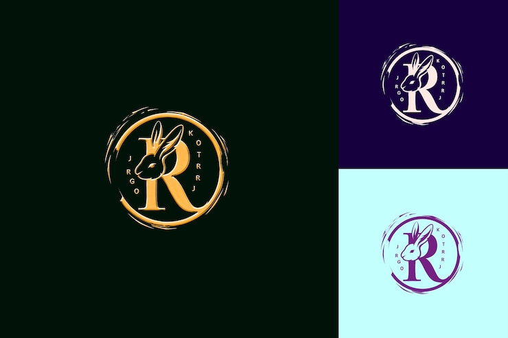 PSD letra r con estilo de diseño de logotipo minimalista con forma de r int nature colecciones de vectores abstractas
