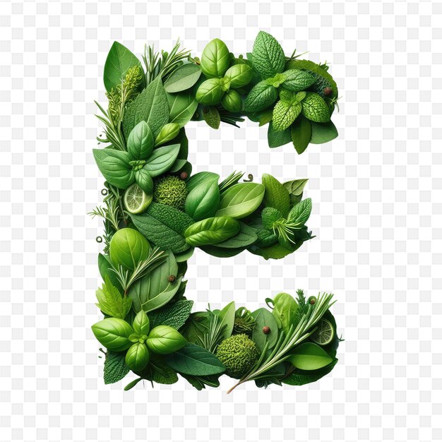 La letra s está hecha de hojas verdes.