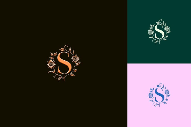 PSD letra s con la mano estilo de diseño de logotipo con letras en forma de s naturaleza colecciones vectoriales abstractas
