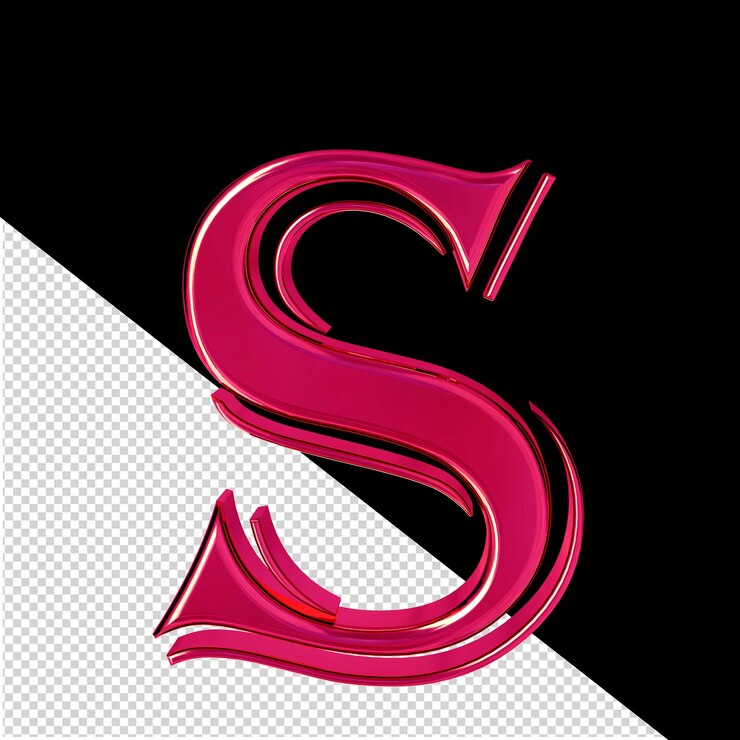 PSD letra de símbolo 3d rosa s