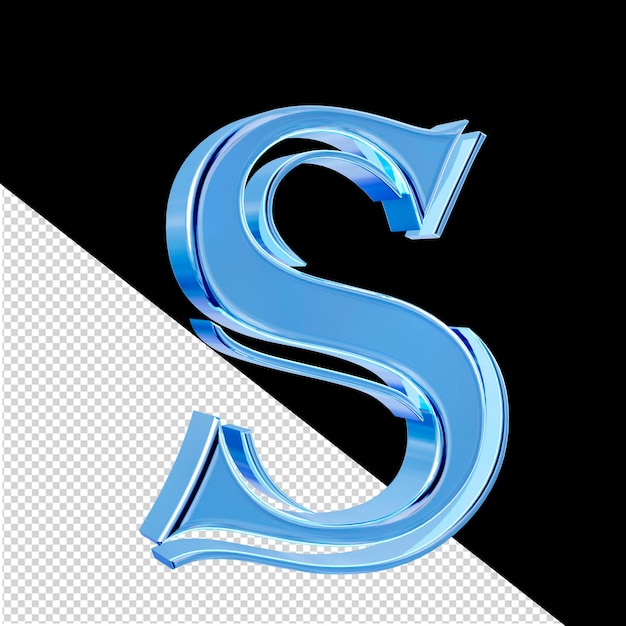 Letra de símbolo azul hielo s