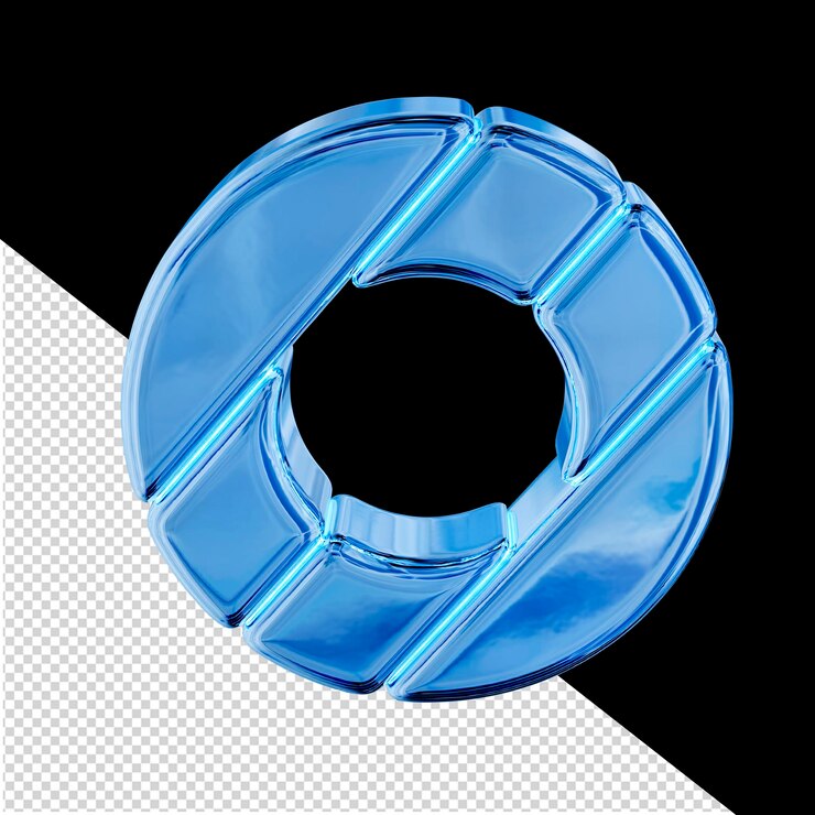 PSD letra de símbolo de bloque de hielo azul o