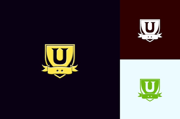 PSD letra u com emblema estilo de design de logotipo com u em forma de natureza coleções vetoriais abstratas