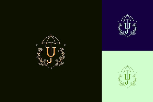 Letra U con diseño de logotipo de jardín Estilo con U en forma de naturaleza Colecciones vectoriales abstractas