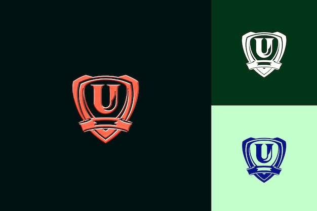 Letra U con emblema Estilo de diseño del logotipo con U en forma de naturaleza Colecciones vectoriales abstractas