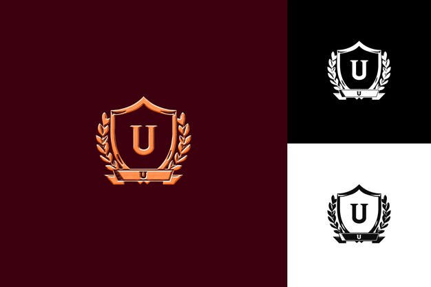La letra U con el estilo de diseño del logotipo con la U en forma de una ilustración Diseños vectoriales del logotipo