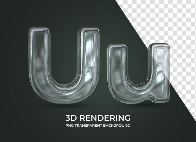 Letra U Representación 3d fondo transparente aislado