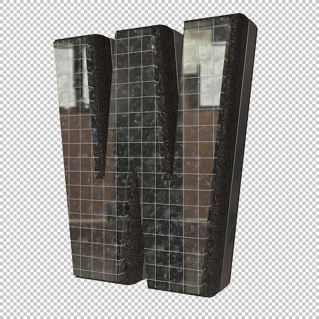 Letra W 3D render