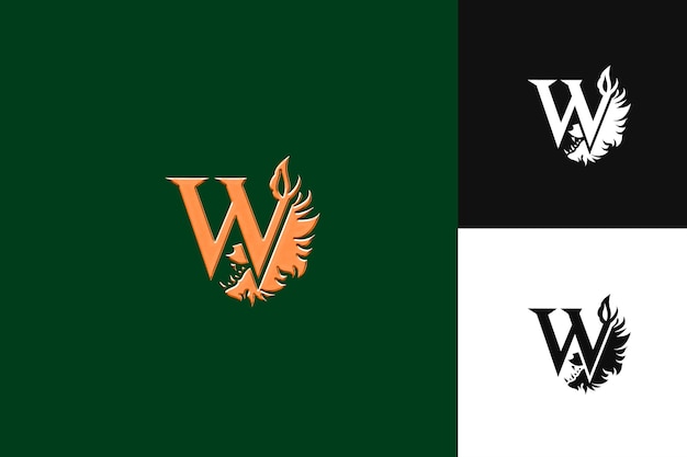 Letra W con diseño de logotipo plano Estilo con W en forma de Wo Ilustración Diseños vectoriales de logotipo