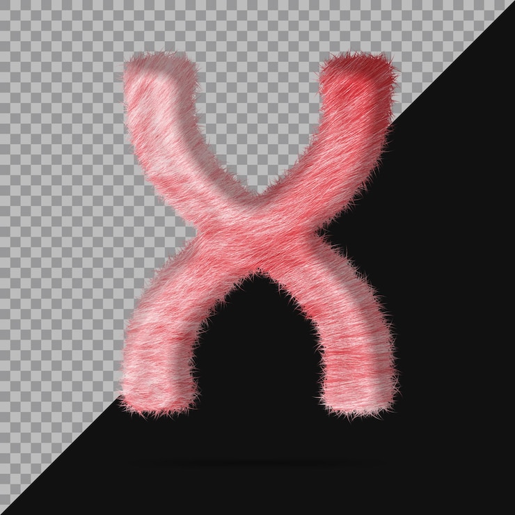 PSD letra x con piel 3d realista