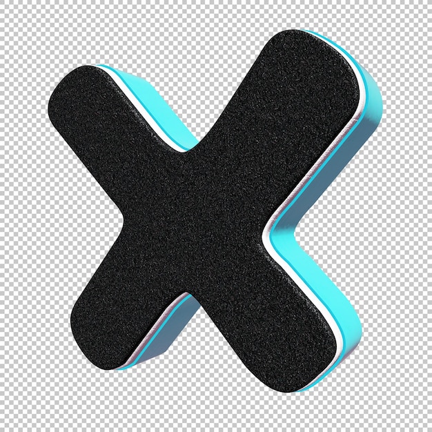 Letra X renderização em 3D