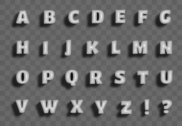 letras 3d com sombra