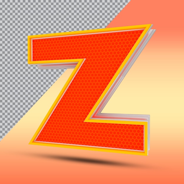 Letras 3d cor do estilo do efeito z laranja