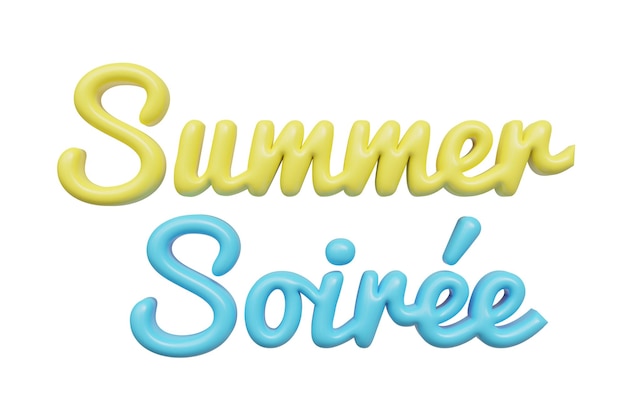 Letras 3d de sarau de verão