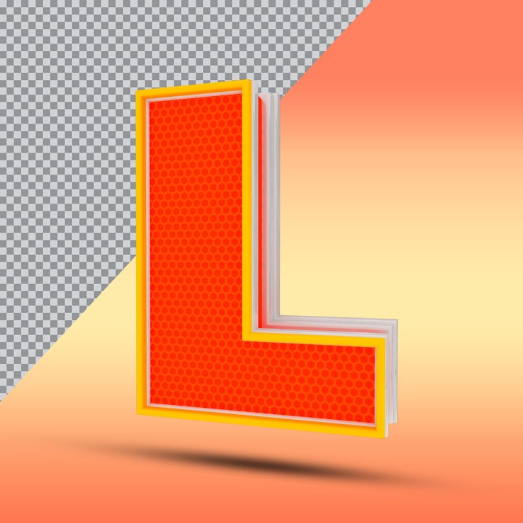 PSD letras 3d l efecto estilo color naranja