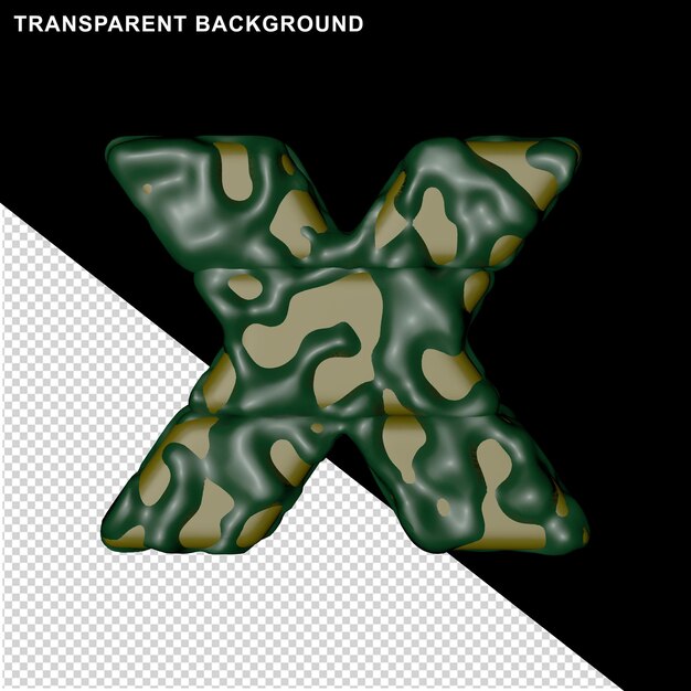 Letras de camuflaje. 3d letra x