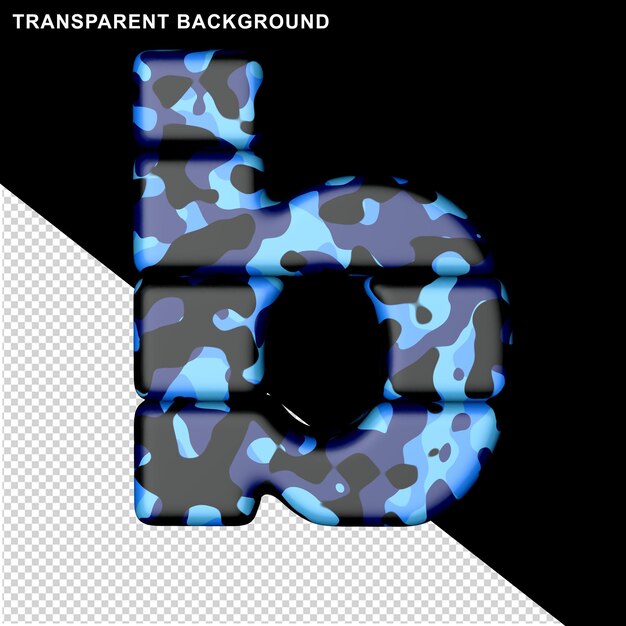 Letras en camuflaje azul 3d letra b
