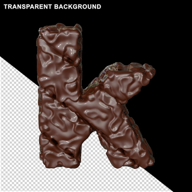 Letras de chocolate. 3d letra k