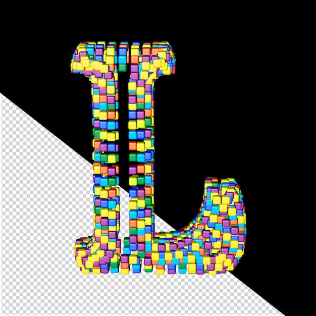 Letras de colores de pequeños cubos letra l