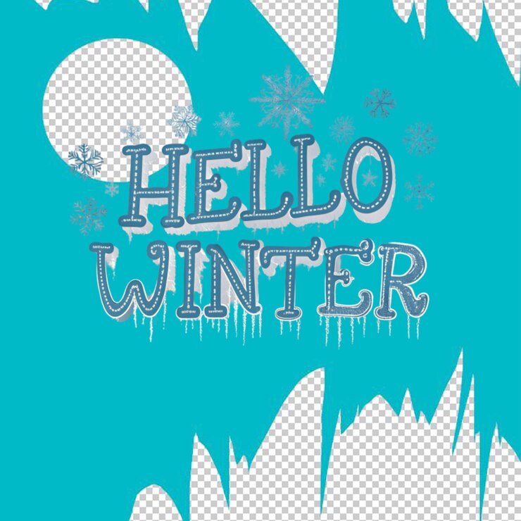 PSD letras de inverno "olá"