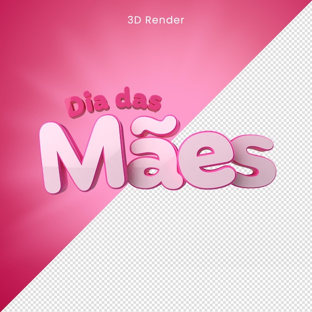 PSD letras dia das maes rosa