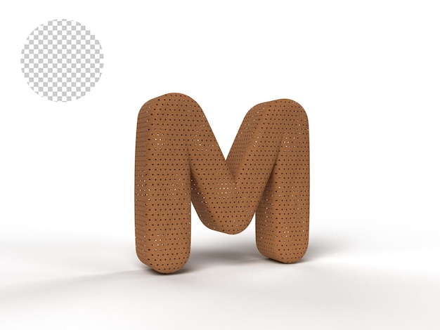 Letras do alfabeto 3d com textura marrom