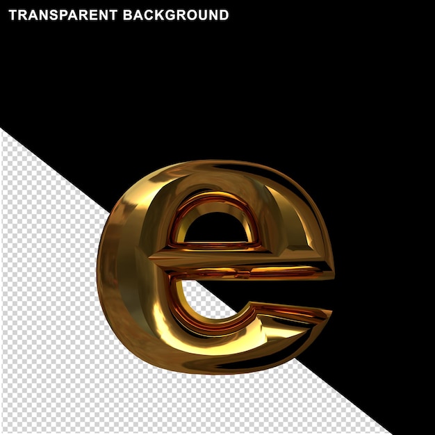 PSD letras en dorado. 3d letra e