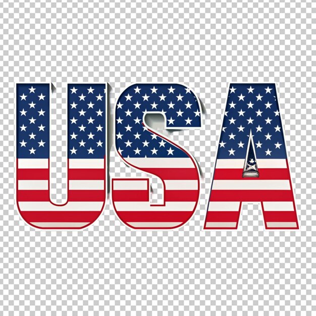 Letras dos estados unidos com bandeira dos estados unidos