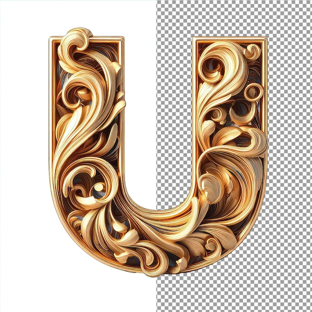 PSD letras douradas luxuosas em 3d