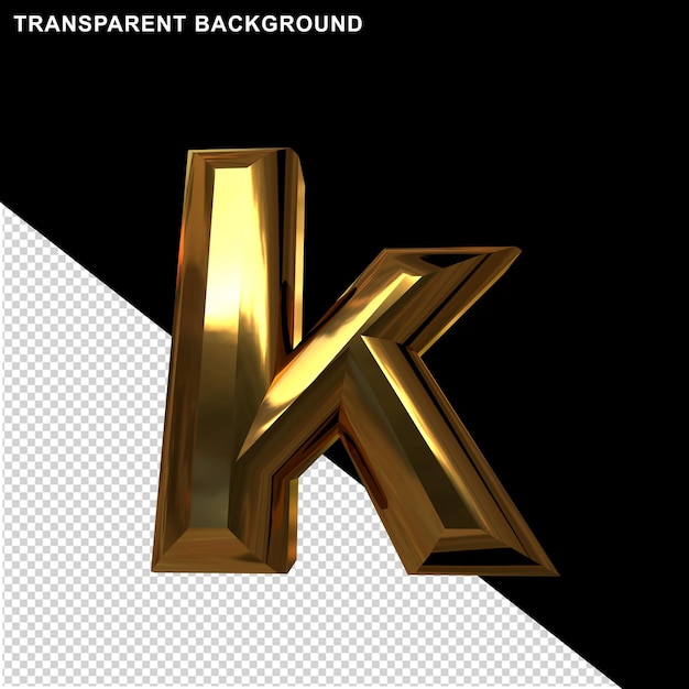 Letras em ouro. letra 3d k