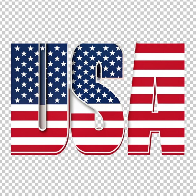 PSD letras de estados unidos con bandera de los estados unidos