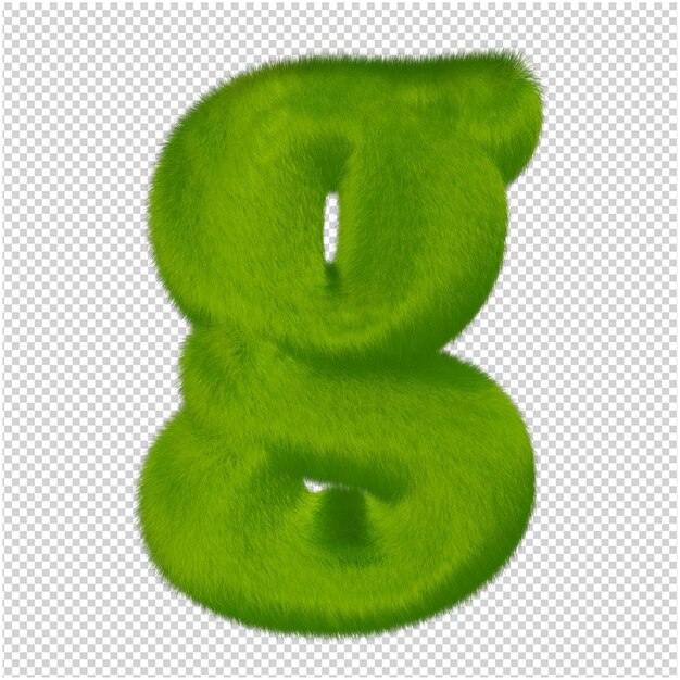 Las letras están hechas de hierba verde. 3d letra g