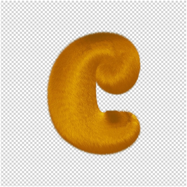 Las letras están hechas de piel de jengibre. 3d letra c