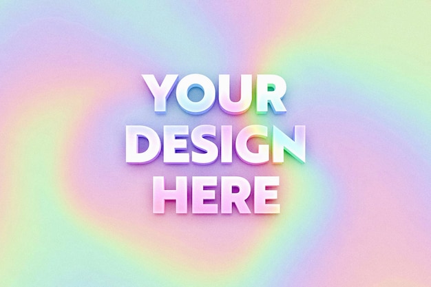 Letras holográficas en 3D con colores pastel giratorios