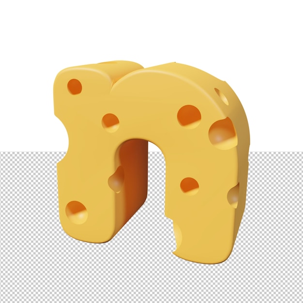 Letras de queso n render de fuente 3d