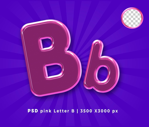 PSD letras rosa b