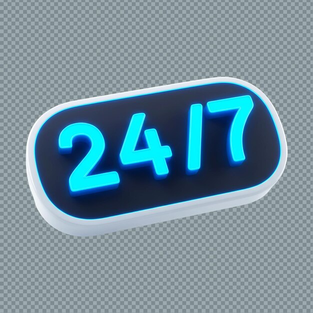 Un letrero azul y blanco que muestra los números veinticuatro diecisiete en un fondo gris png