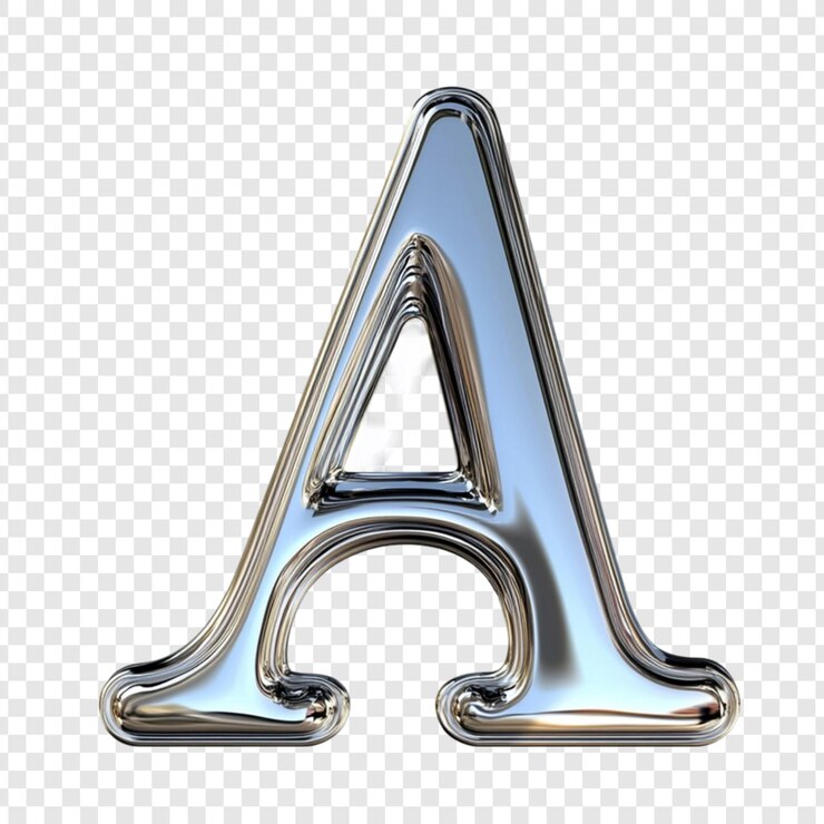 PSD letrero cromado brillante diseño de fuente alfabética