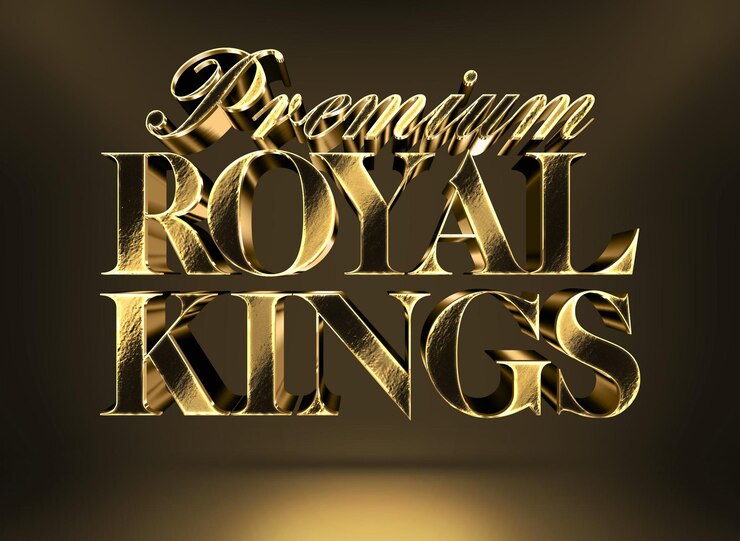 PSD un letrero dorado y negro que dice reyes reales
