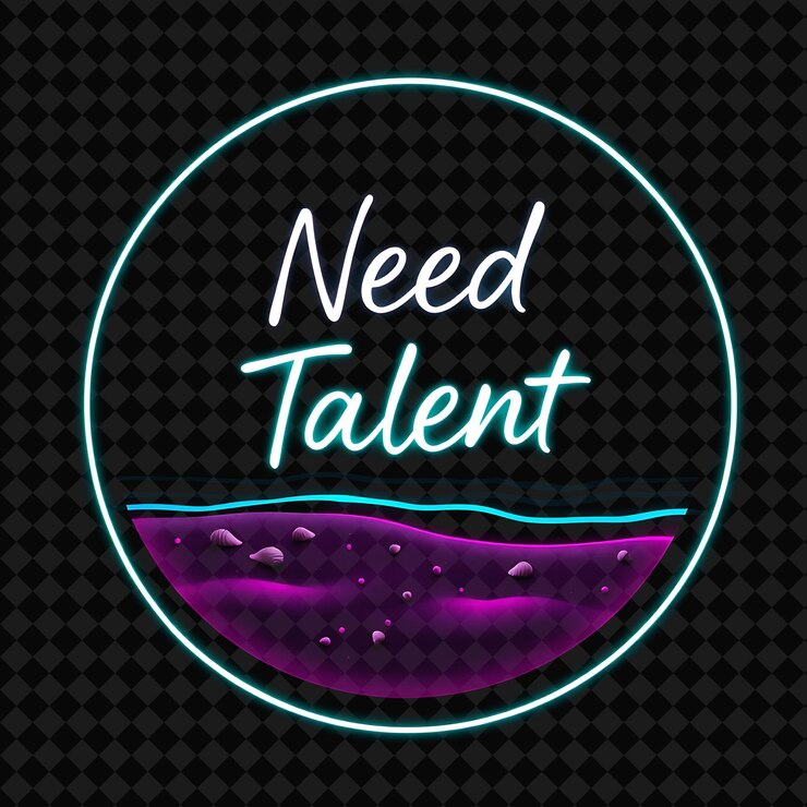 PSD un letrero de neón que dice "necesito un buen talento"