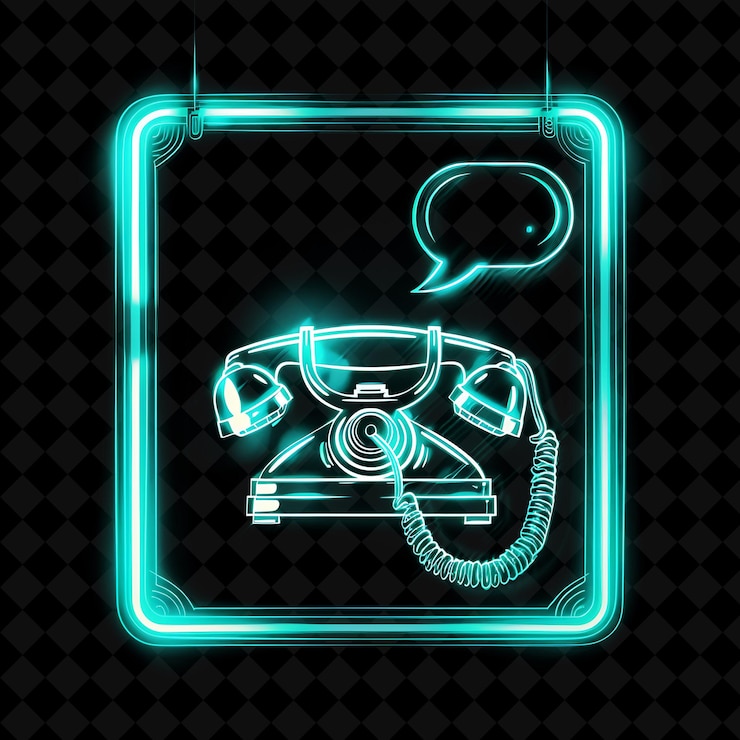 PSD un letrero de neón que dice que el teléfono es verde