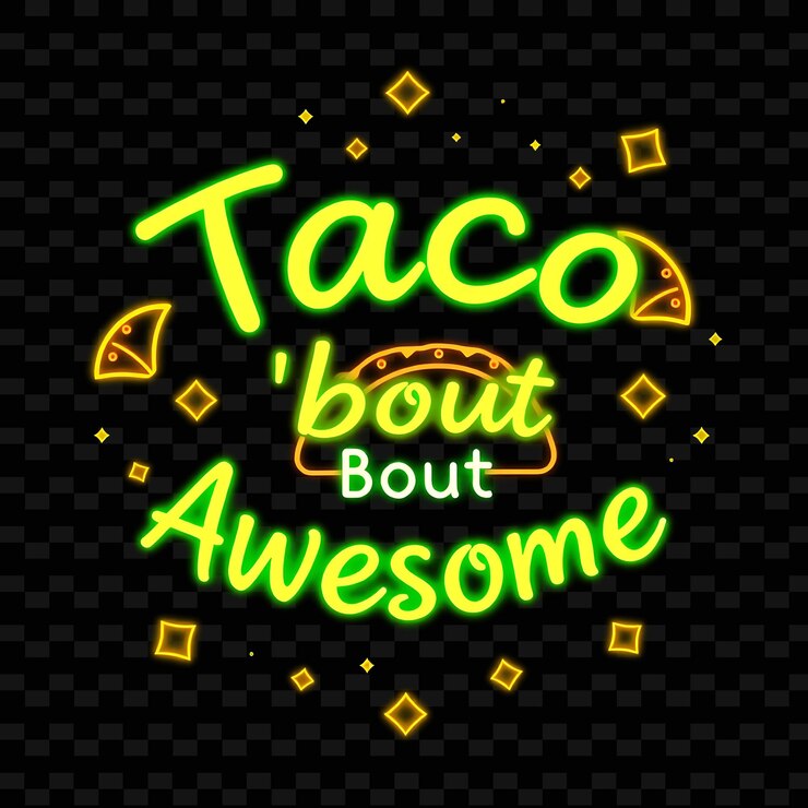 PSD un letrero de neón que dice taco en él