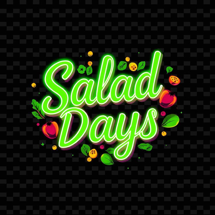 PSD un letrero de neón para un restaurante llamado días de ensalada