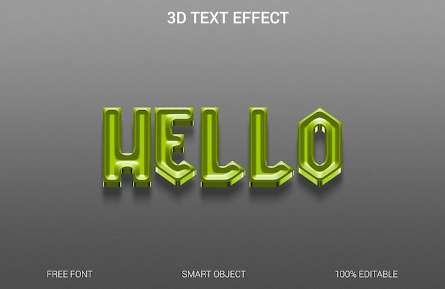 un letrero de neón verde que dice hola 3D en él