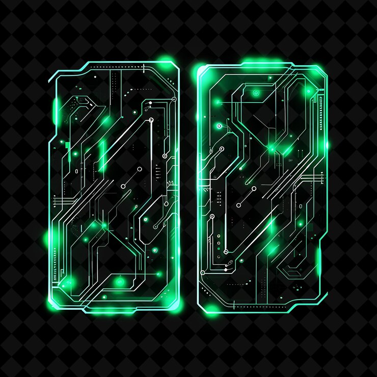 PSD un letrero de neón verde que dice " l " en un fondo negro