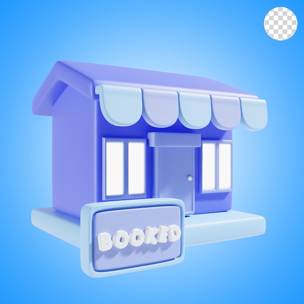 letrero reservado para la tienda ilustración 3d