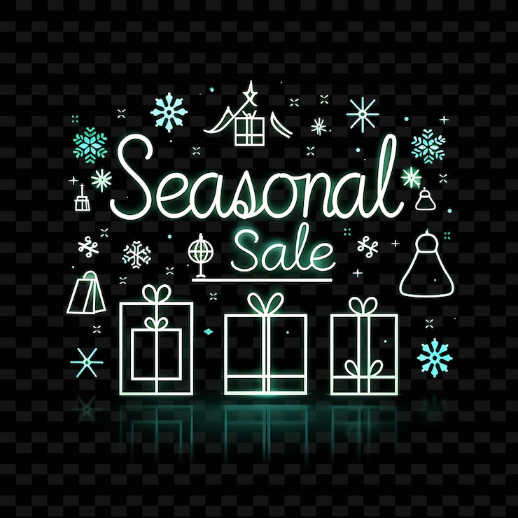 PSD un letrero de venta de navidad con las palabras venta de temporada
