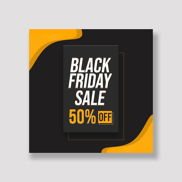 un letrero de venta del viernes negro en un fondo negro o un diseño de anuncio de venta del Viernes Negro
