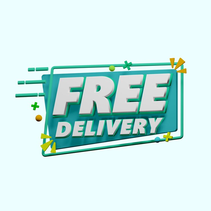 PSD un letrero verde que dice entrega gratis.
